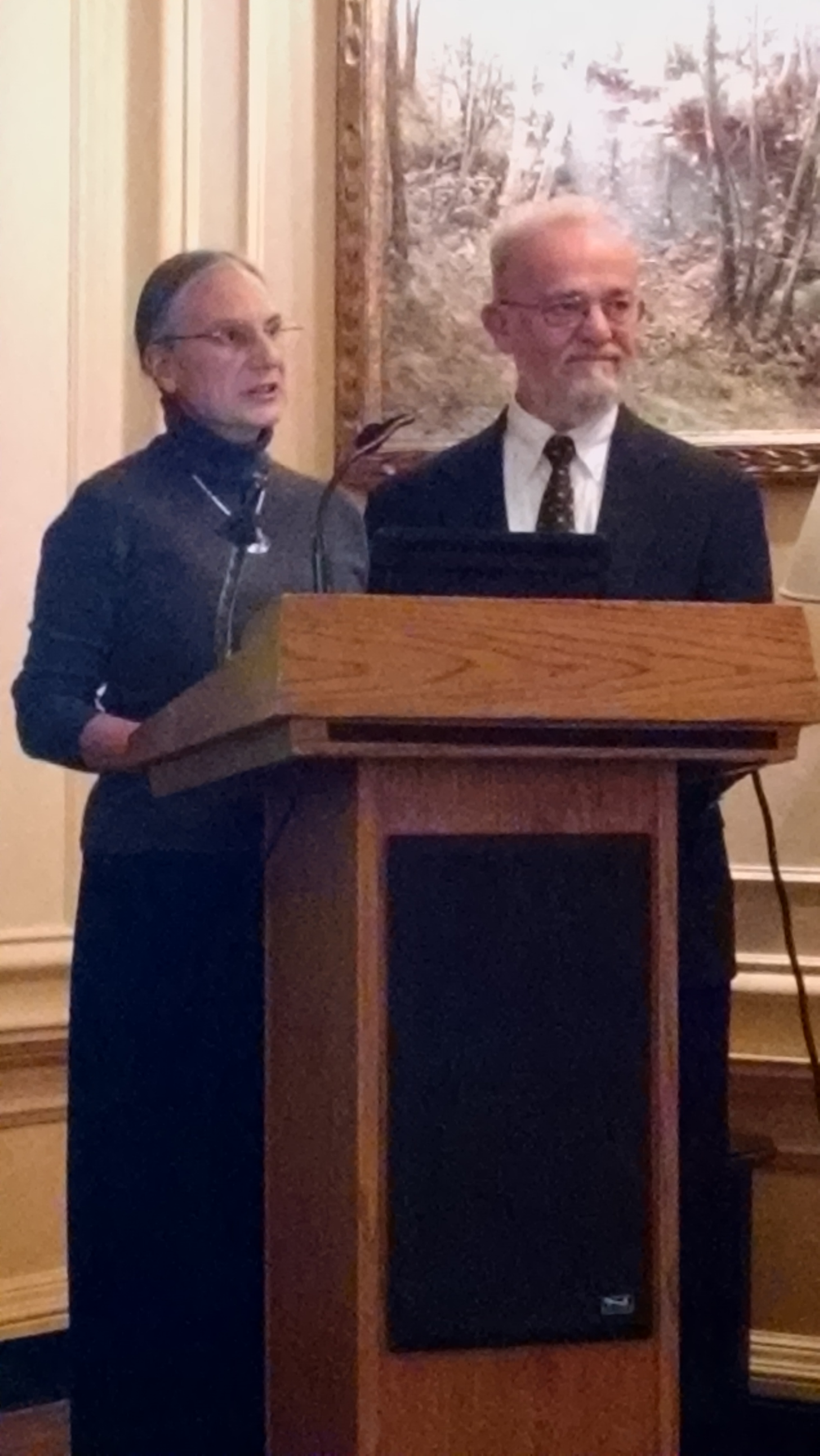 Karen and Dan talking at the Saint Botolph Club